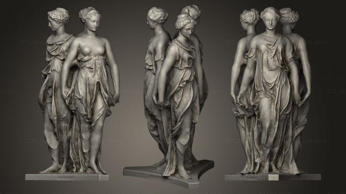 Статуи античные и исторические (Три Благодати, STKA_1043) 3D модель для ЧПУ станка